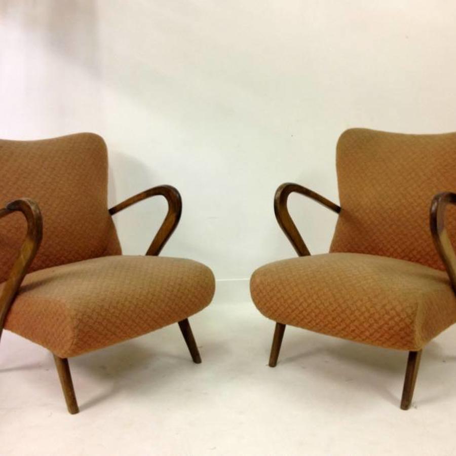 A pair of 1950s Italian armchairs
