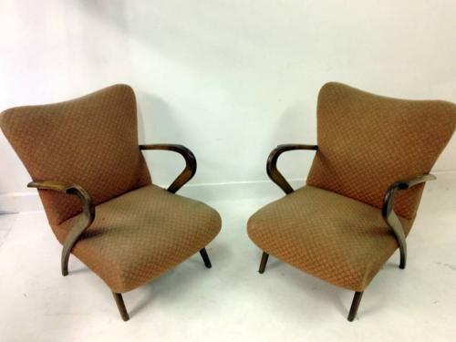 A pair of 1950s Italian armchairs