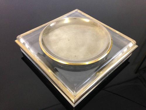 Lucite and brass dishes