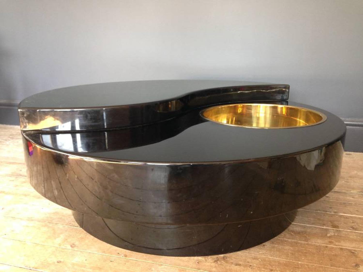 Willy Rizzo revolving Yin Yang coffee table