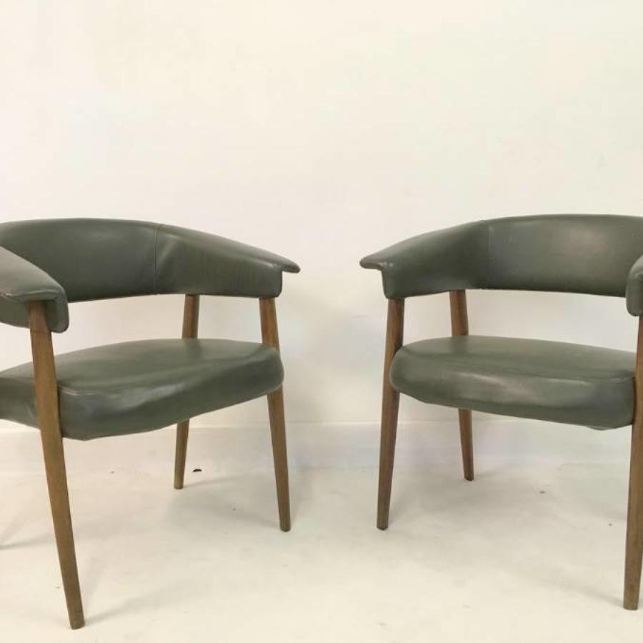 A pair of 1960s Italian armchairs or deskchairs