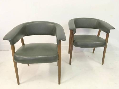A pair of 1960s Italian armchairs or deskchairs