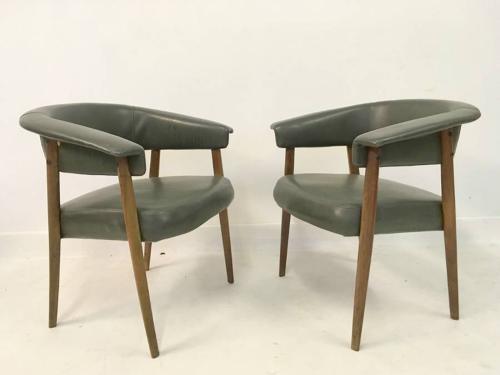 A pair of 1960s Italian armchairs or deskchairs