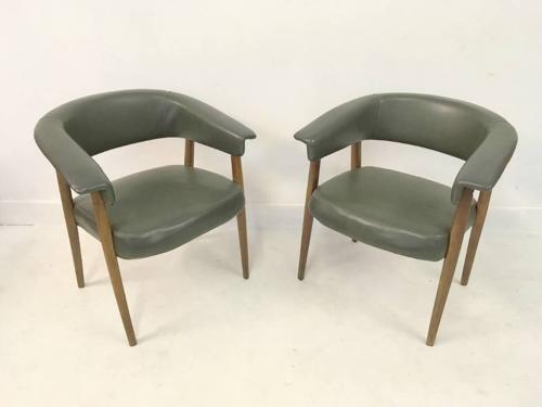A pair of 1960s Italian armchairs or deskchairs