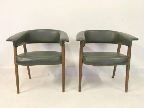 A pair of 1960s Italian armchairs or deskchairs