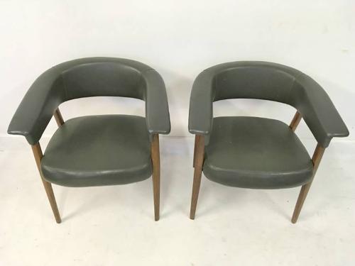 A pair of 1960s Italian armchairs or deskchairs