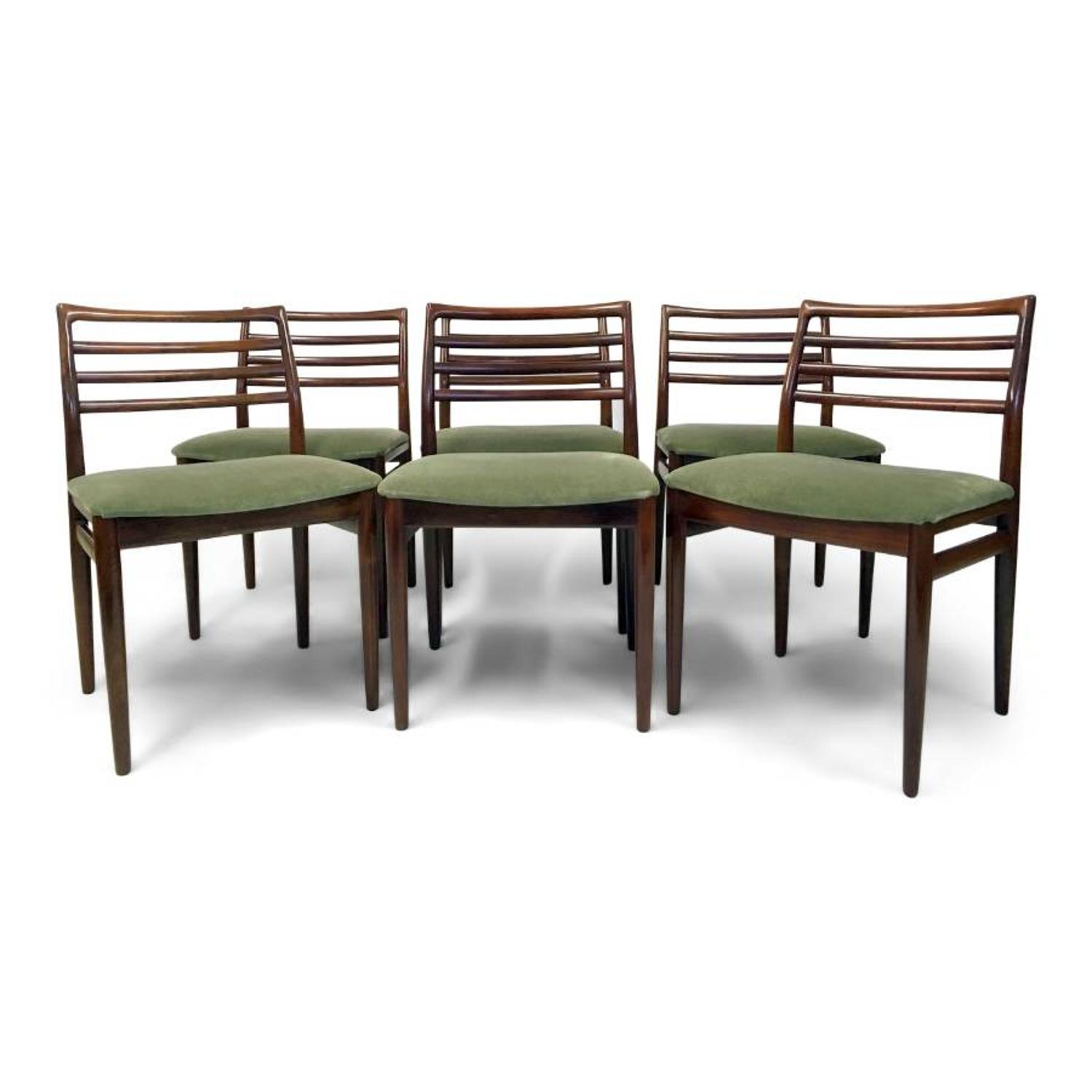 A set of six 1960s Danish rosewood dining chairs