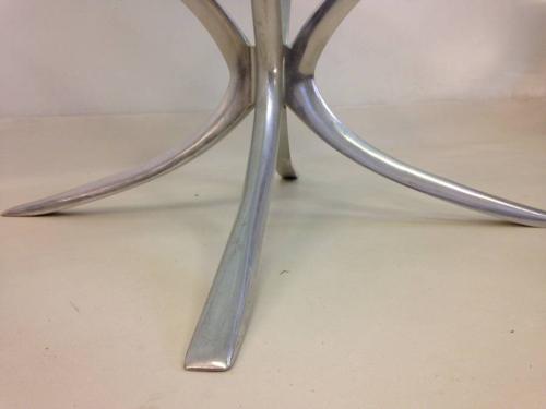 Cast aluminium and glass coffee table