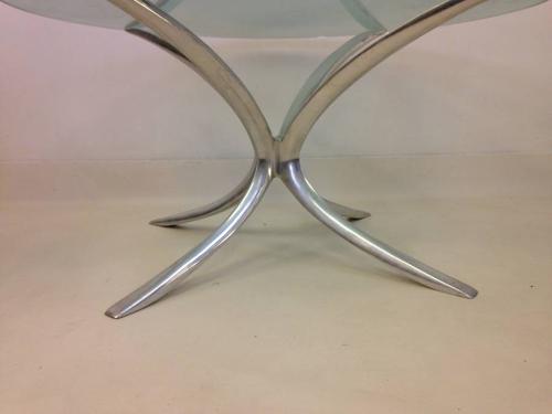 Cast aluminium and glass coffee table