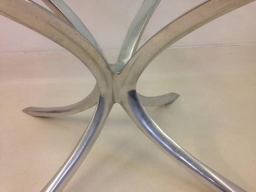 Cast aluminium and glass coffee table