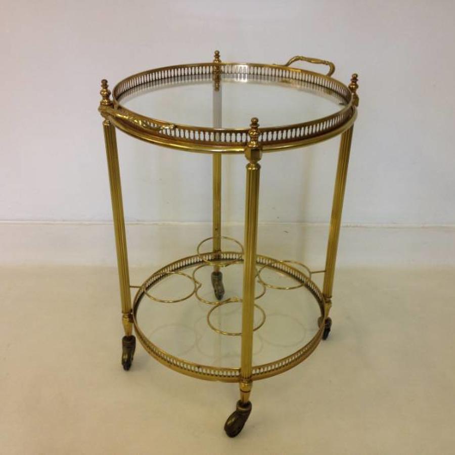 French brass drinks cart or trolley