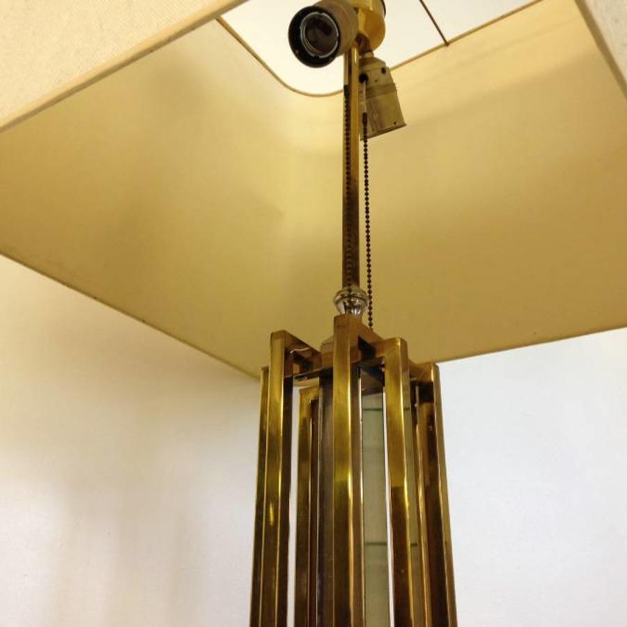 1970s chrome and brass lamp
