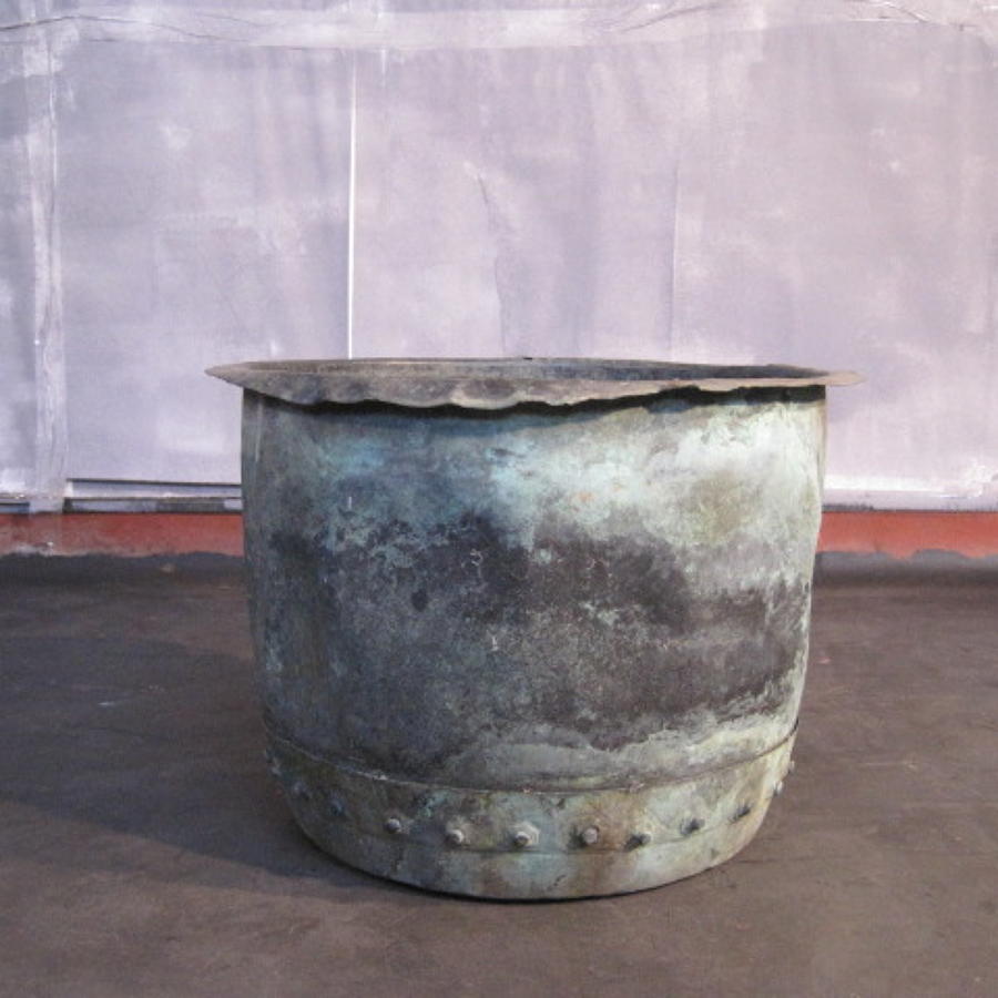 Antique copper planter
