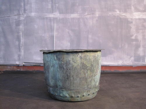 Antique copper planter
