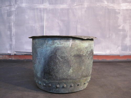 Antique copper planter