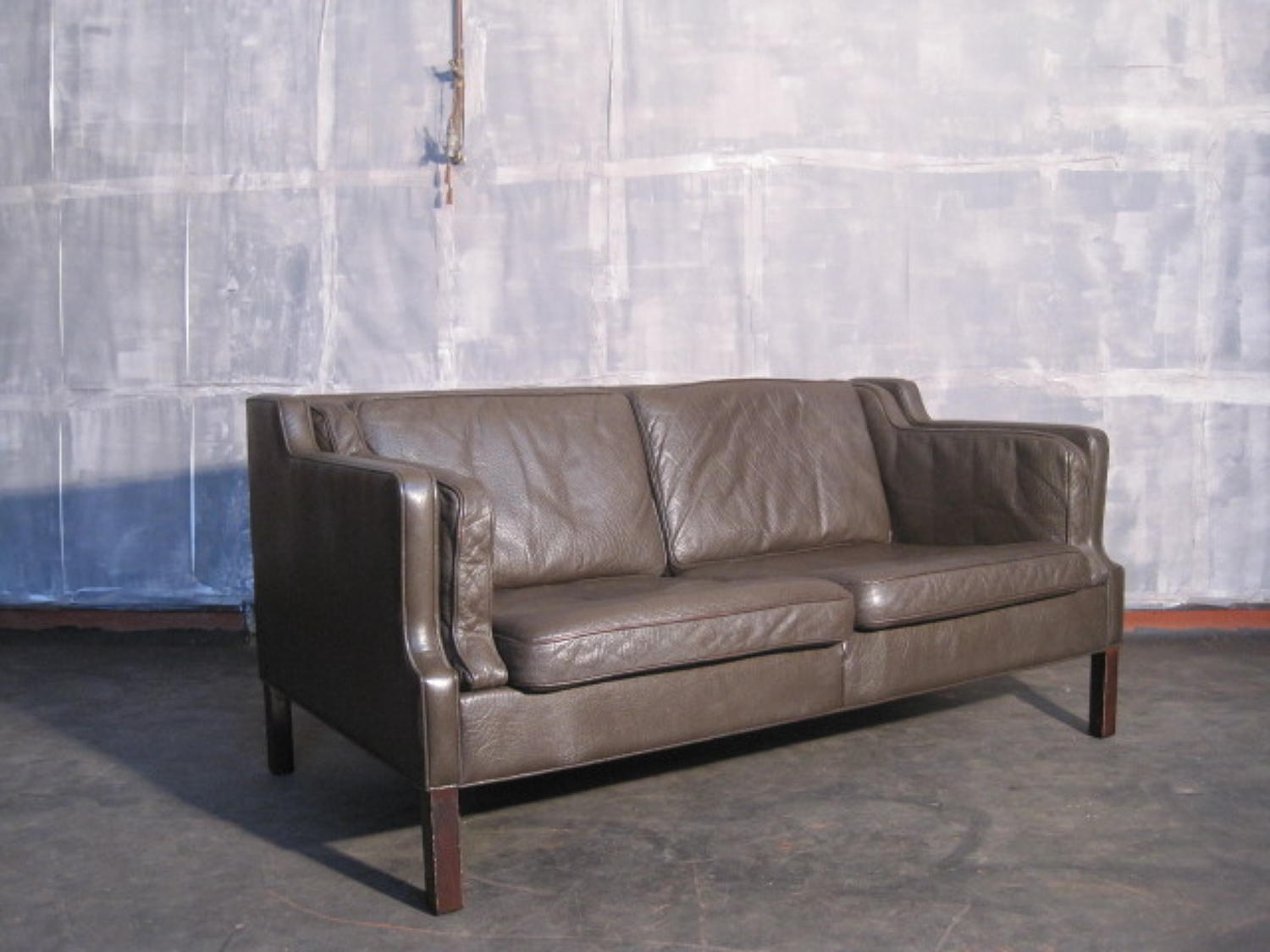 Danish leather two seater sofa