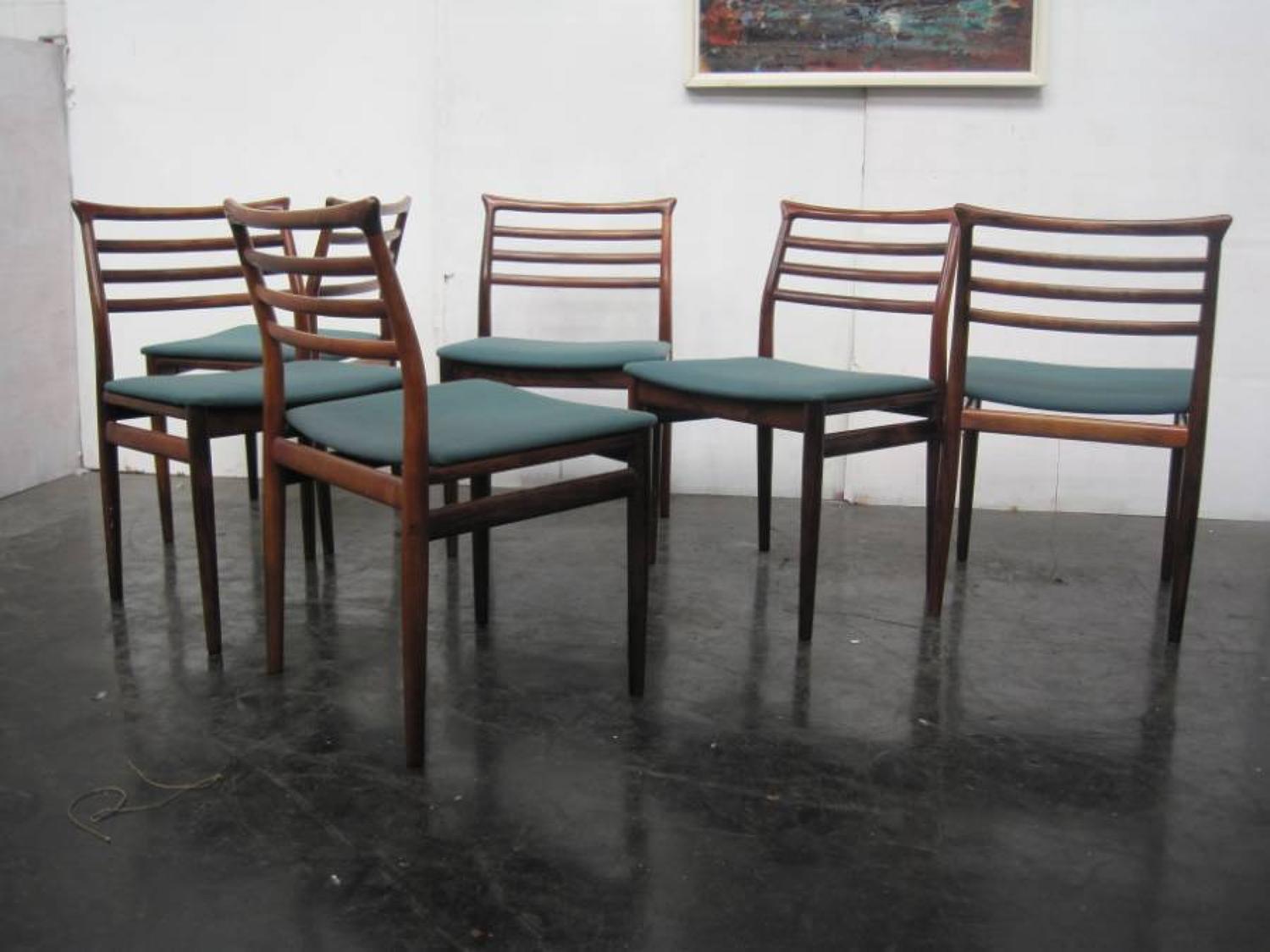 A set of six rosewood chairs by Erling Torvits