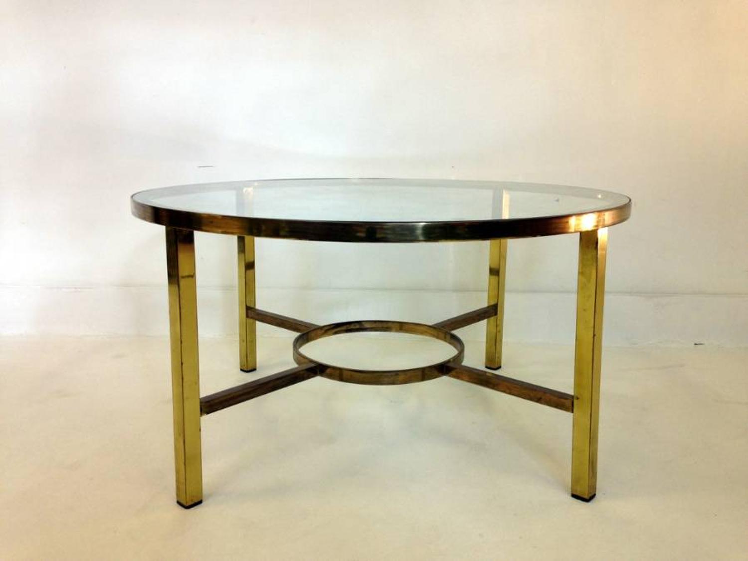 Brass circular coffee table