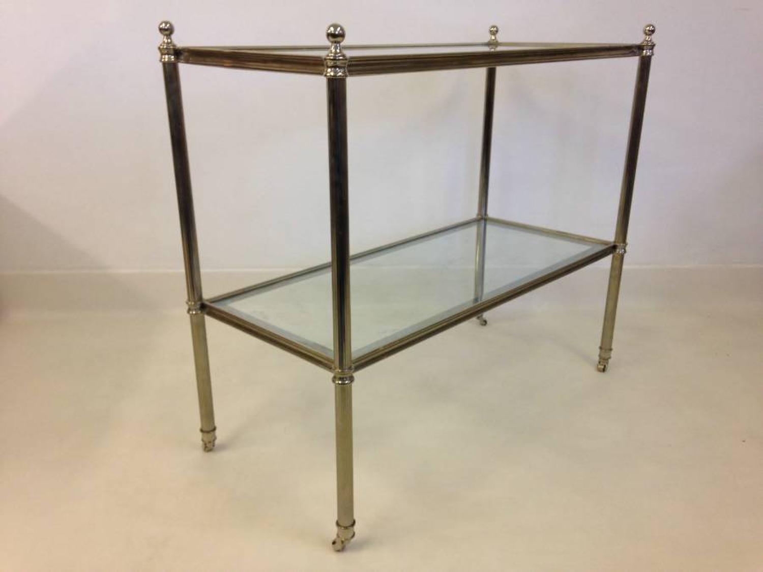 Two tier chrome table or trolley