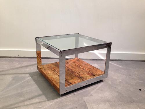 Chrome and rio rosewood table by Merrow Associates