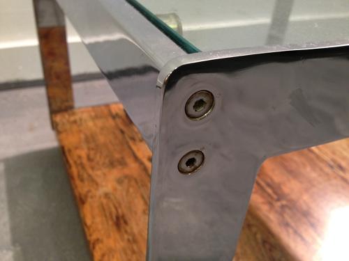 Chrome and rio rosewood table by Merrow Associates