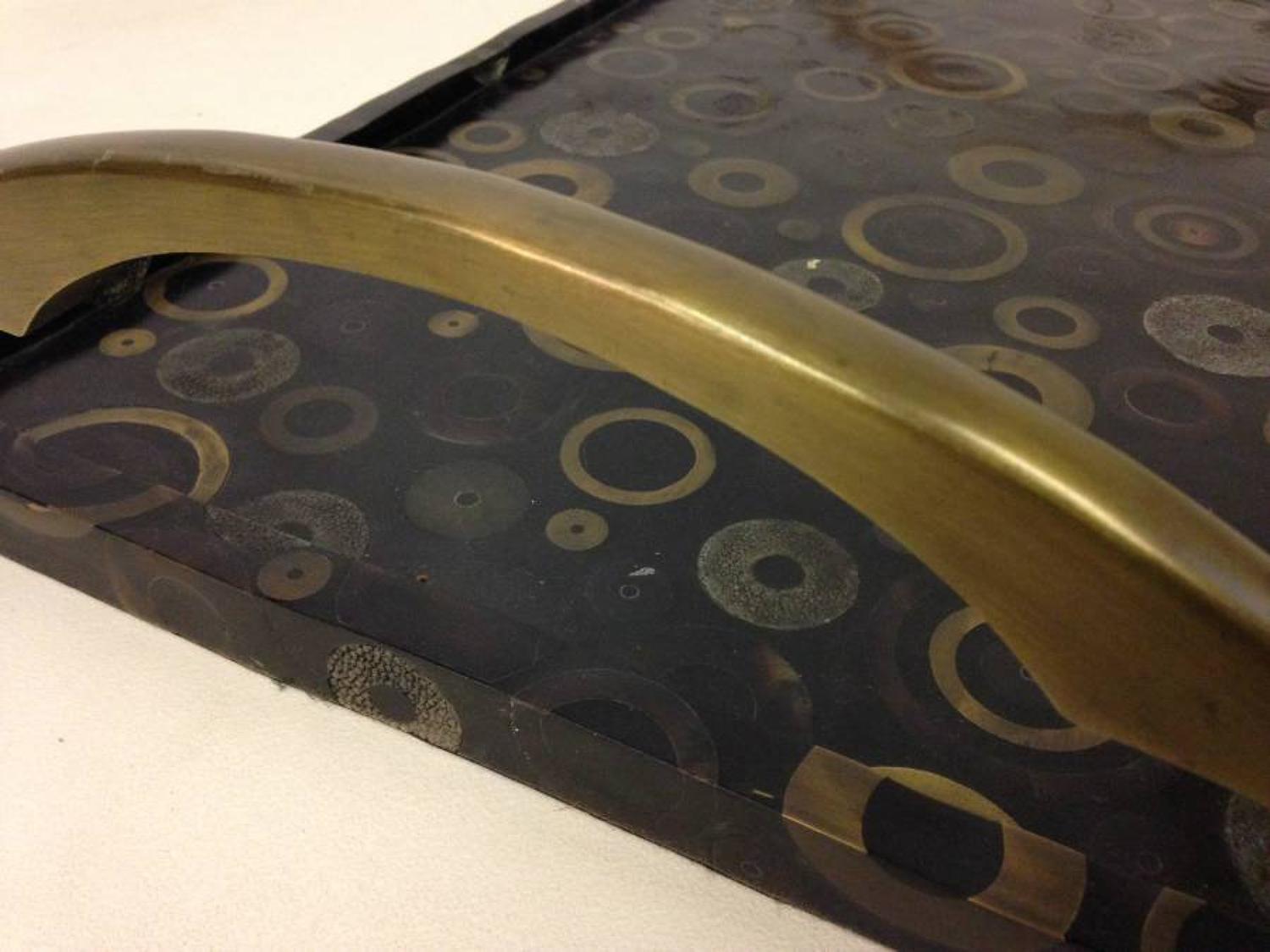 Another brass and shagreen tray by R & Y Augousti