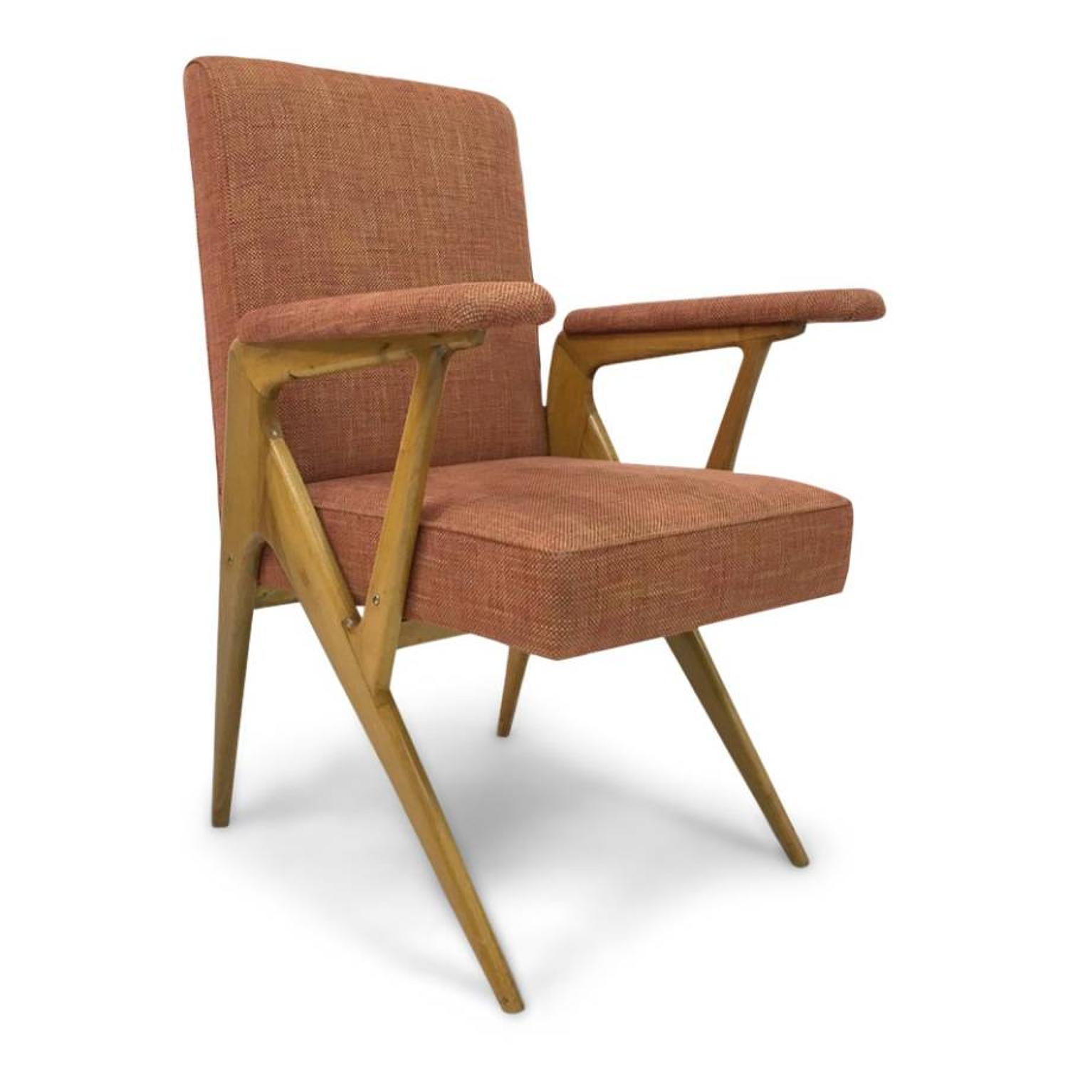1950s geometric shaped Italian armchair