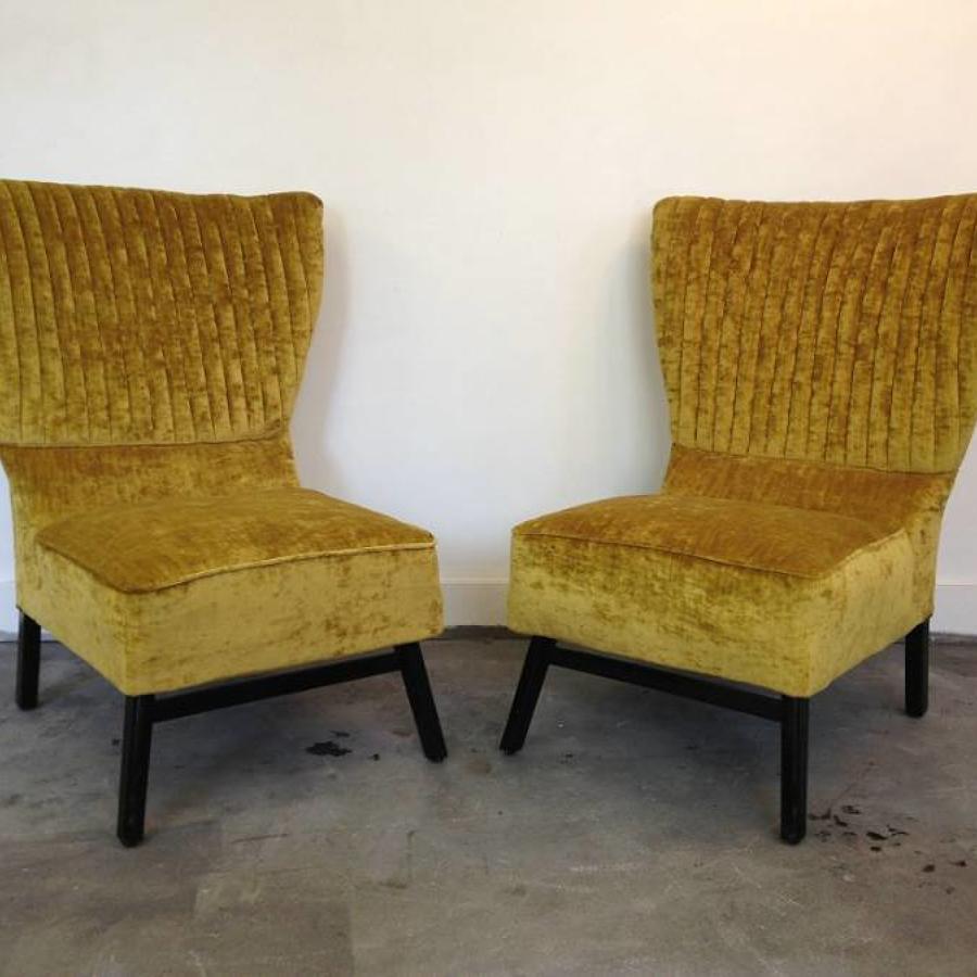 A pair of cocktail chairs