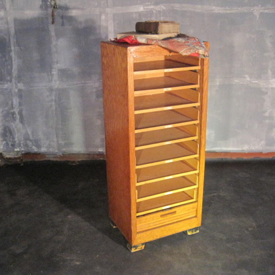 Tambour front filing cabinet