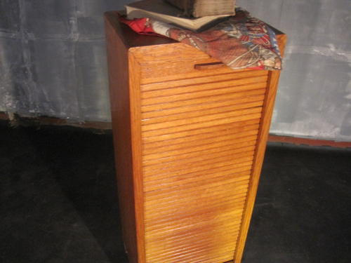 Tambour front filing cabinet