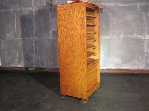 Tambour front filing cabinet