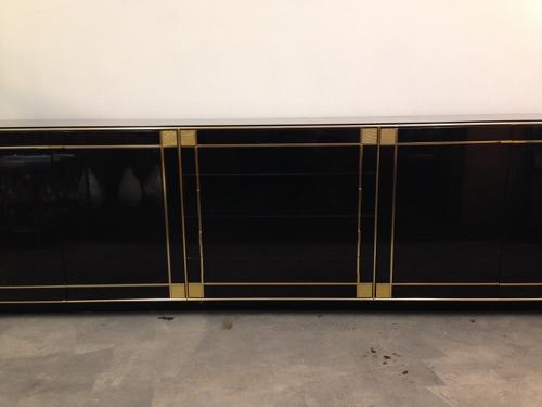 1970s French black lacquered and gilt sideboard