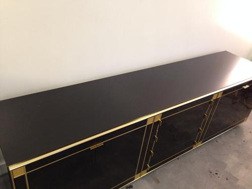 1970s French black lacquered and gilt sideboard