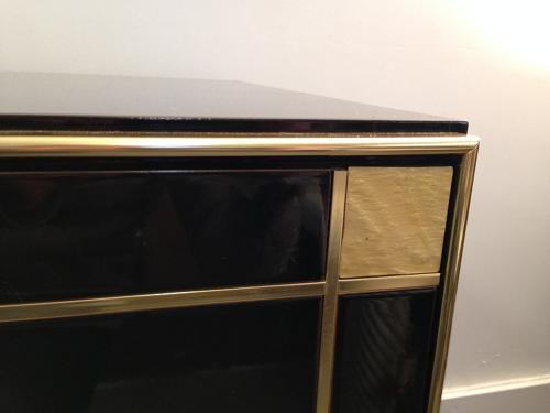 1970s French black lacquered and gilt sideboard
