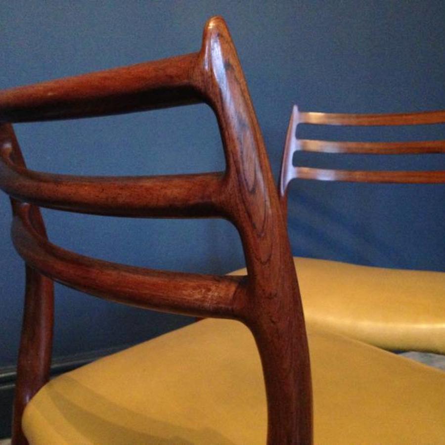 A set of six rosewood dining chairs by JL Moller