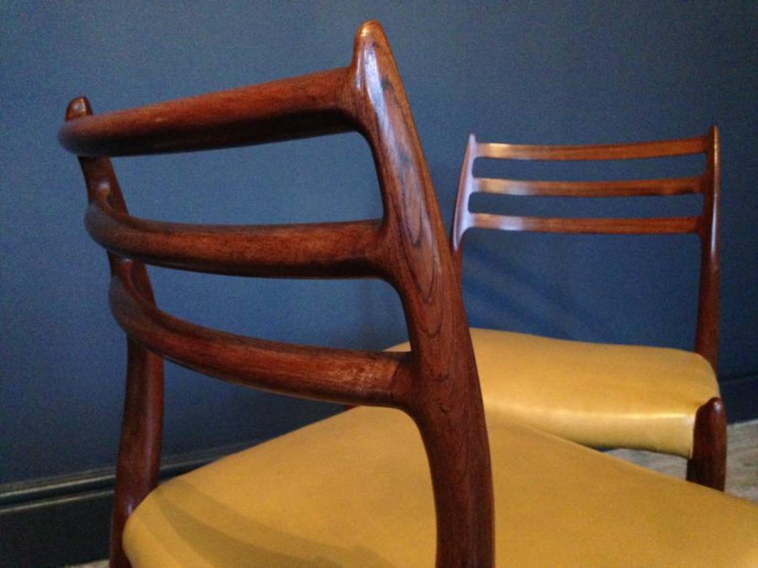 A set of six rosewood dining chairs by JL Moller