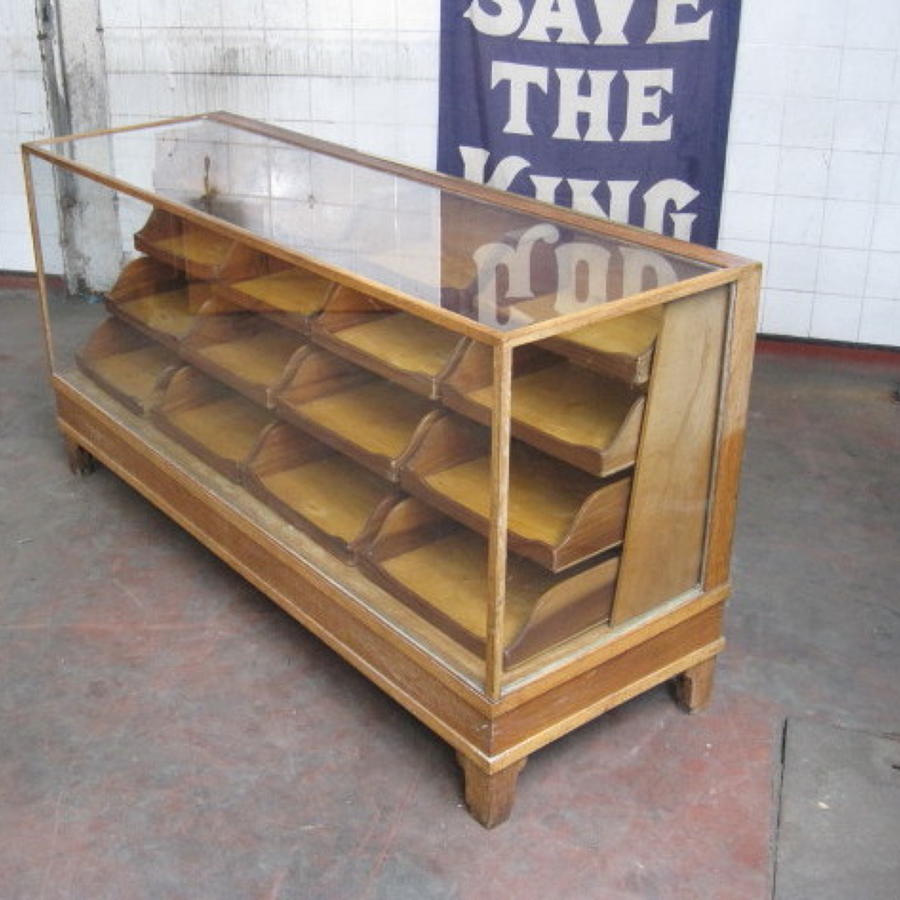 Mahogany and oak haberdashery counter