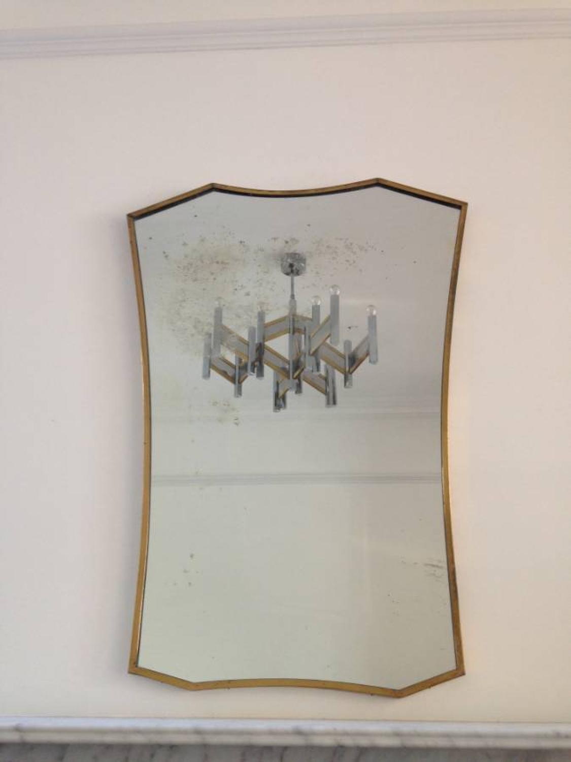 Italian brass framed mirror