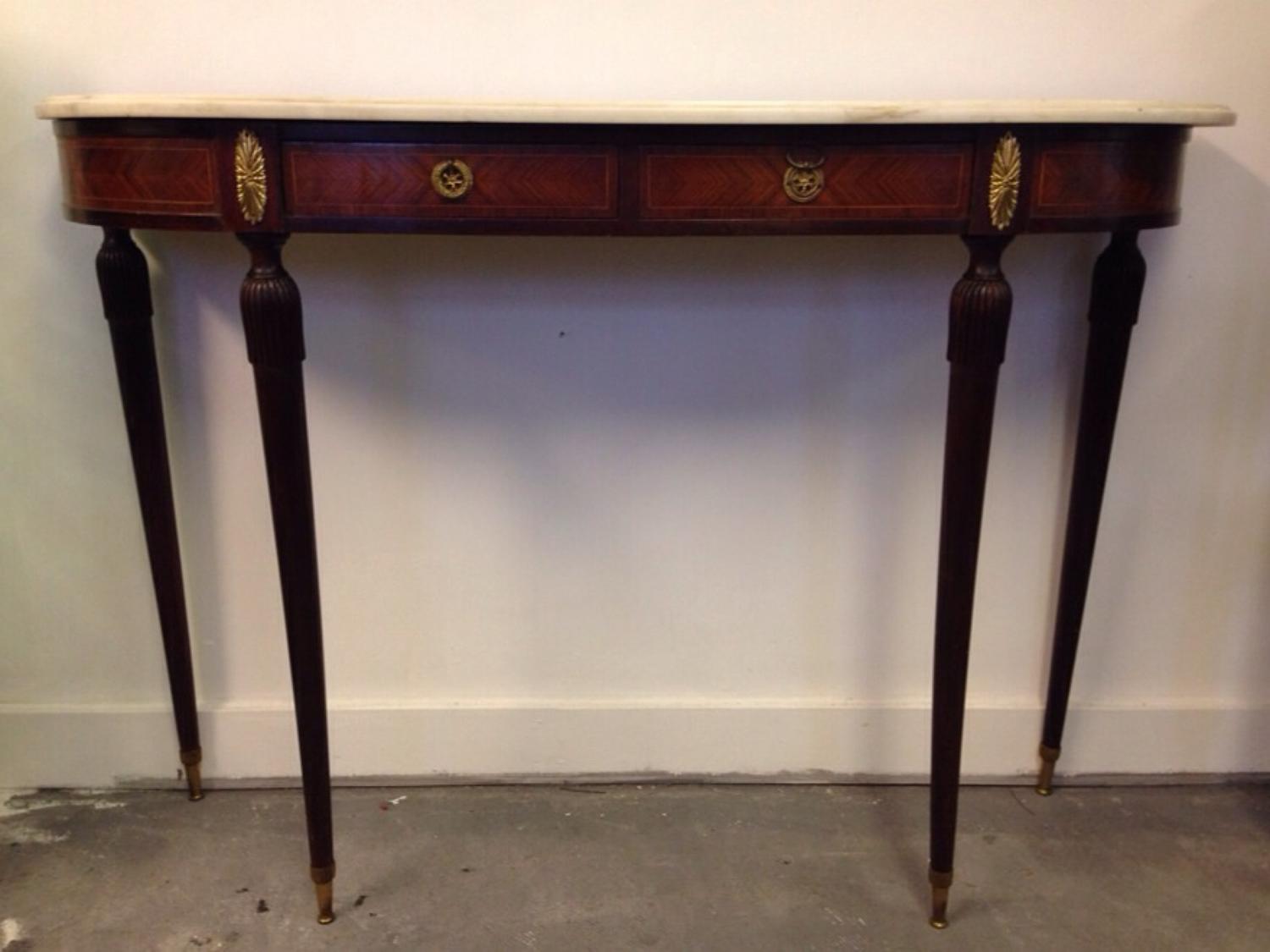 Italian rosewood and marble console table