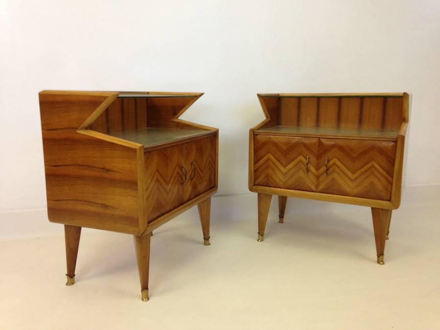 A pair of Italian bedside cabinets