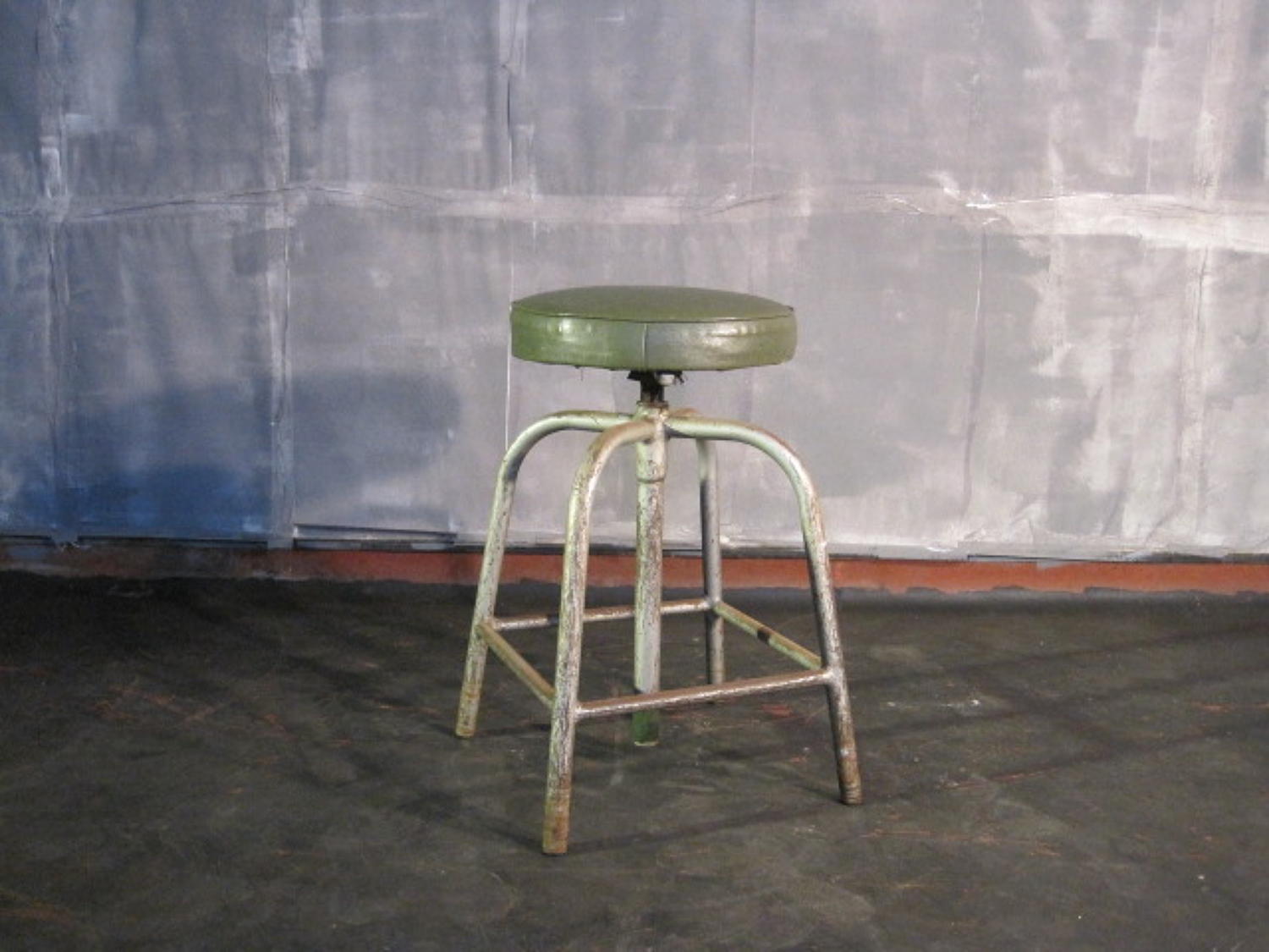 Vintage adjustable factory stool