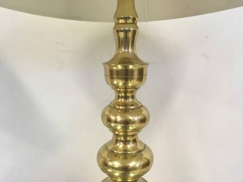 A pair of 1970s brass table lamps