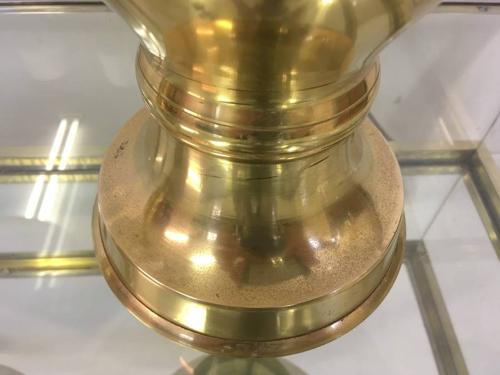 A pair of 1970s brass table lamps