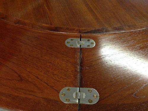 Teak and chrome flip flap dining table