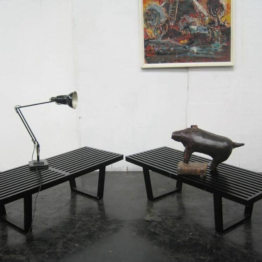 A pair of George Nelson benches