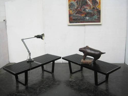 A pair of George Nelson benches