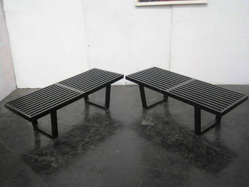 A pair of George Nelson benches