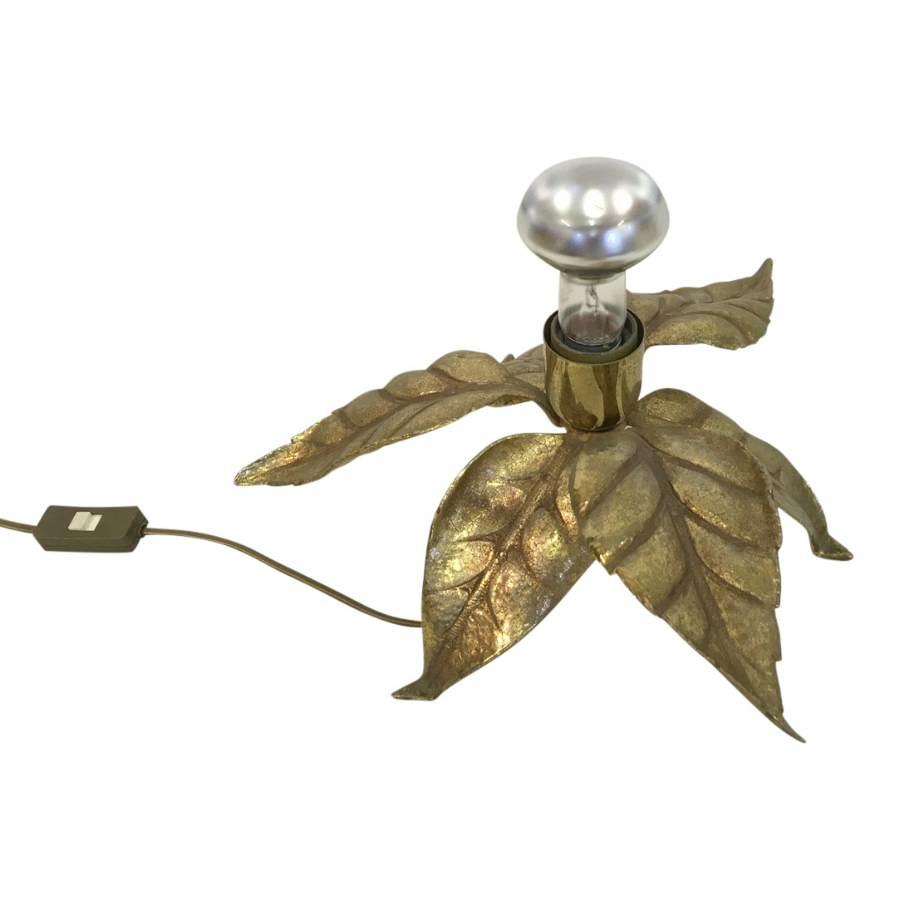 1970s brass flower table lamp by Massive