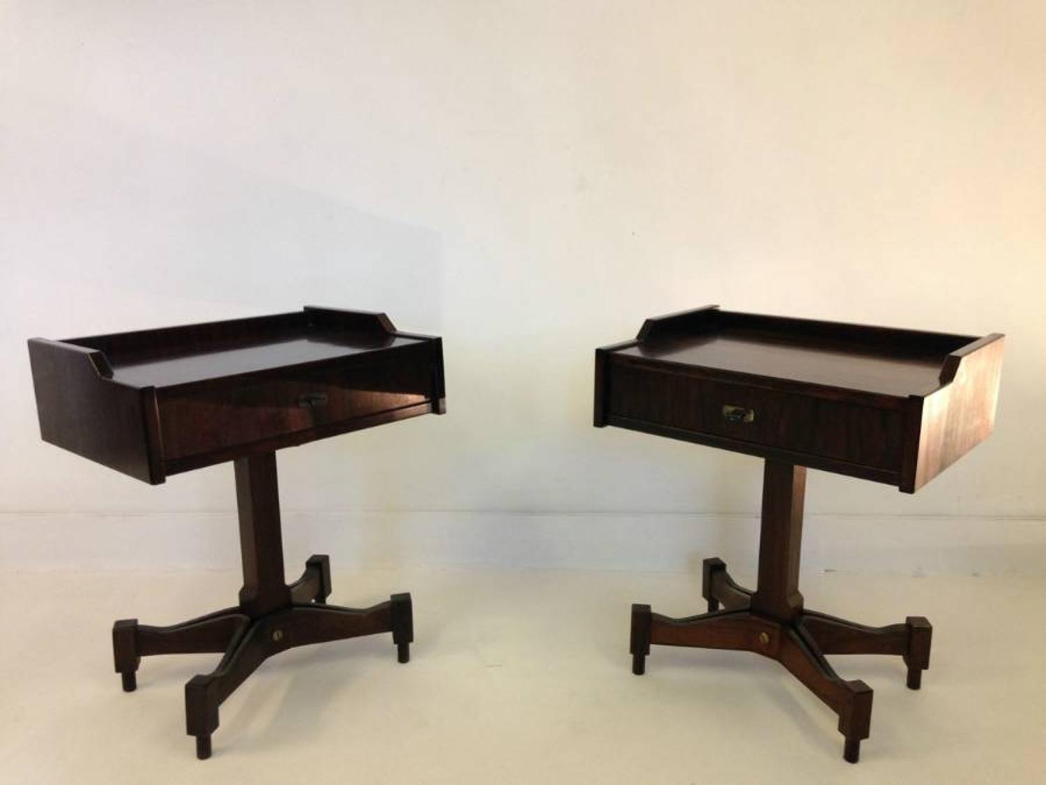 A pair of rosewood tables by Claudio Salocchi