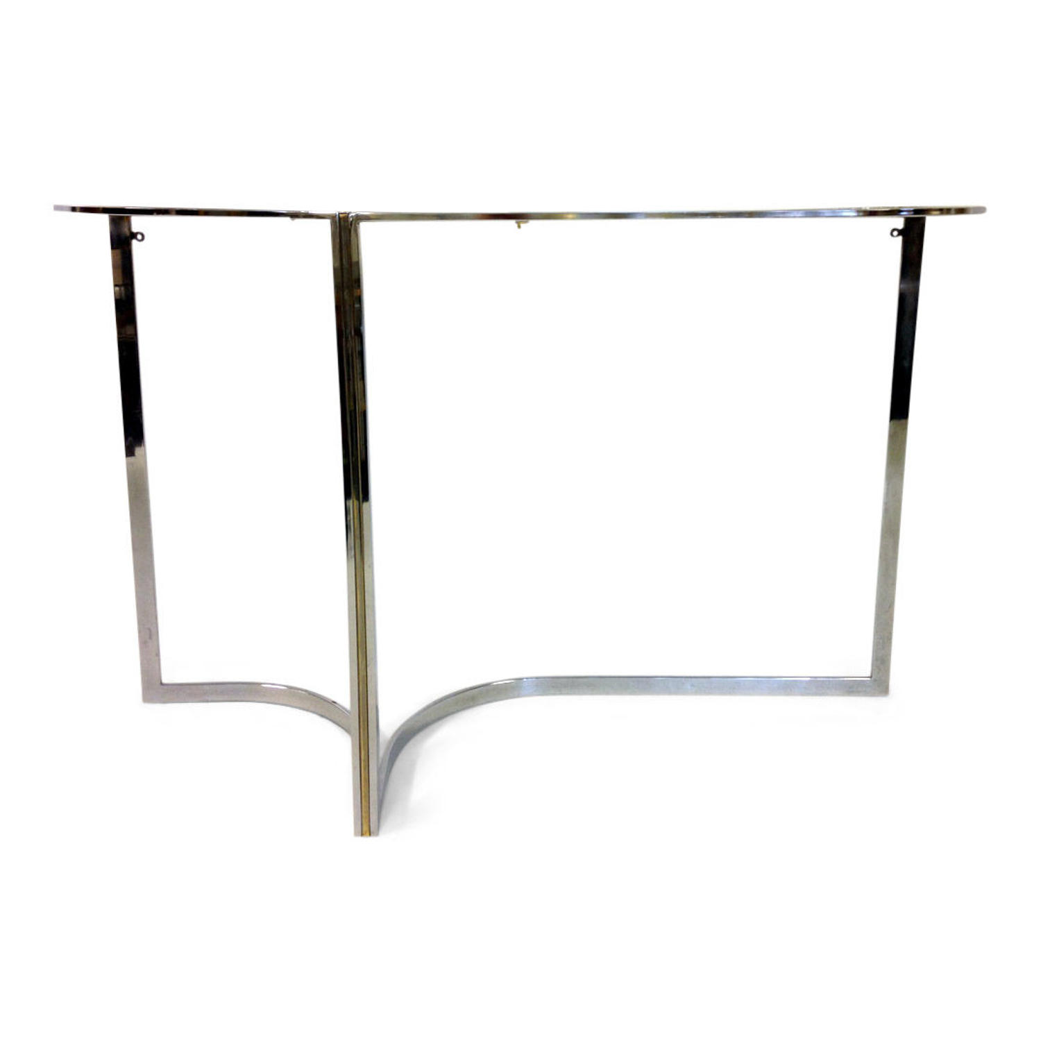 Chrome and brass console table